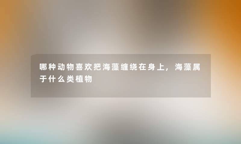 哪种动物喜欢把海藻缠绕在身上,海藻属于什么类植物