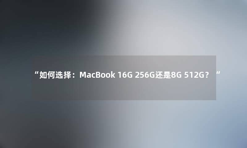 “如何选择：MacBook 16G 256G还是8G 512G？“