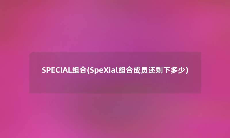 SPECIAL组合(SpeXial组合成员还剩下多少)