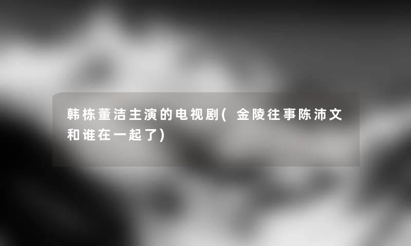 韩栋董洁主演的电视剧(金陵往事陈沛文和谁在一起了)