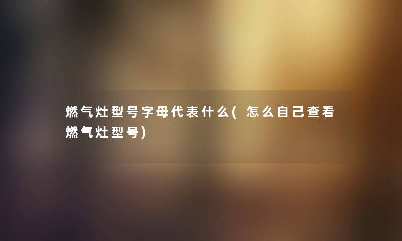 燃气灶型号字母代表什么(怎么自己查看燃气灶型号)