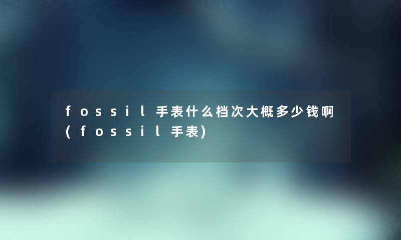 fossil手表什么档次大概多少钱啊(fossil手表)