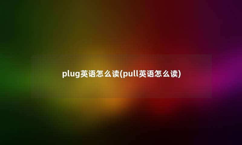 plug英语怎么读(pull英语怎么读)