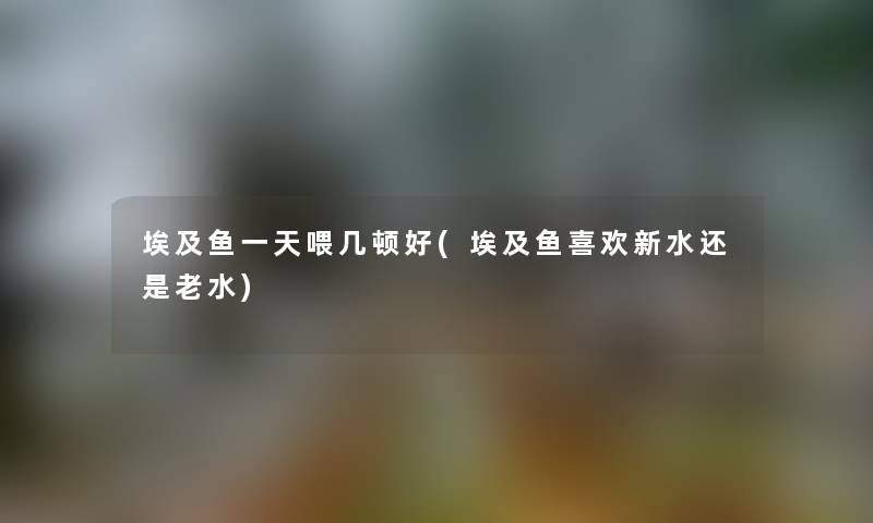 埃及鱼一天喂几顿好(埃及鱼喜欢新水还是老水)