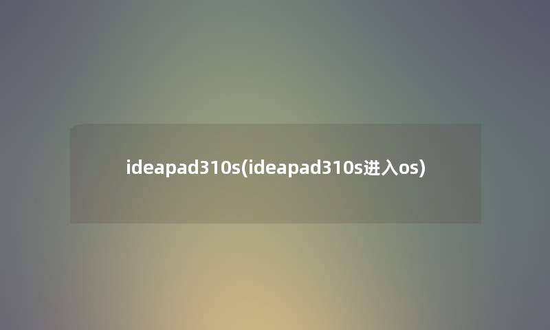 ideapad310s(ideapad310s进入os)