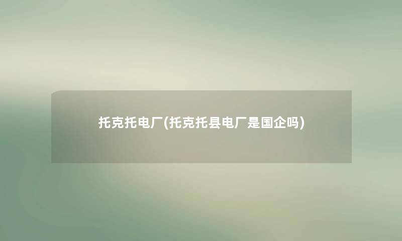 托克托电厂(托克托县电厂是国企吗)