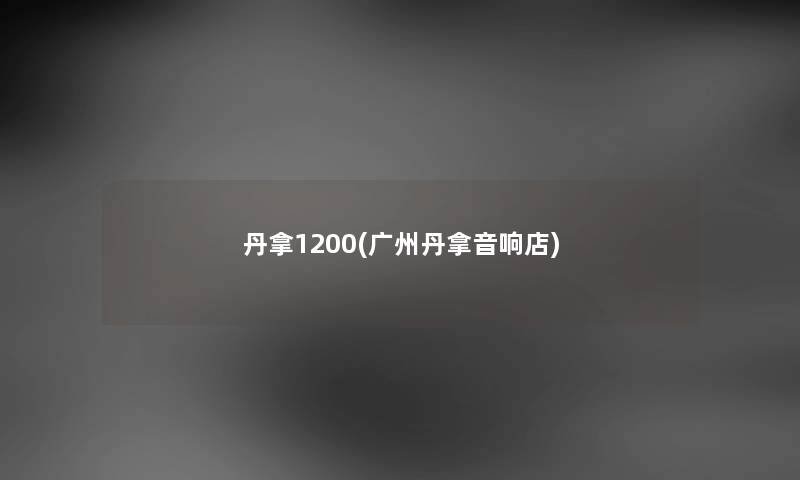 丹拿1200(广州丹拿音响店)