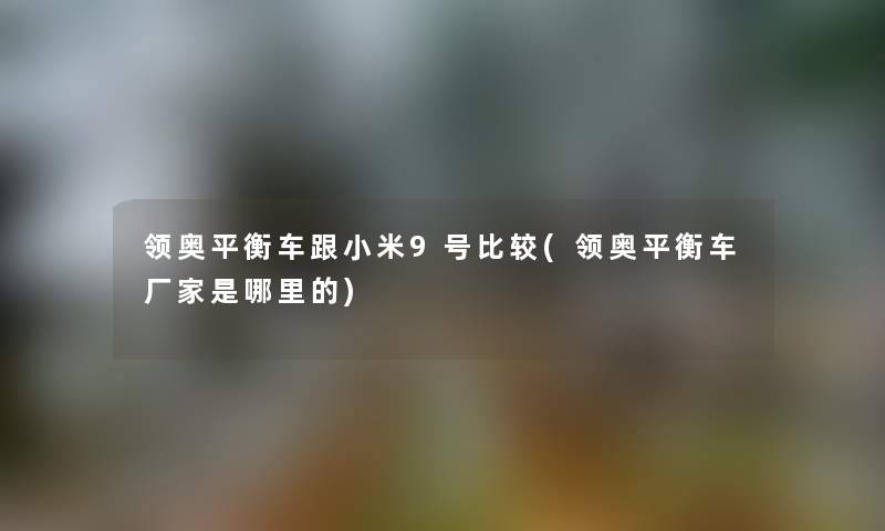 领奥平衡车跟小米9号比较(领奥平衡车厂家是哪里的)