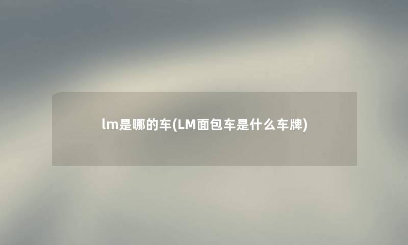 lm是哪的车(LM面包车是什么车牌)