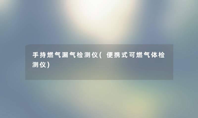 手持燃气漏气检测仪(便携式可燃气体检测仪)