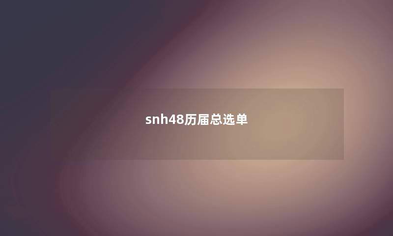 snh48历届总选单