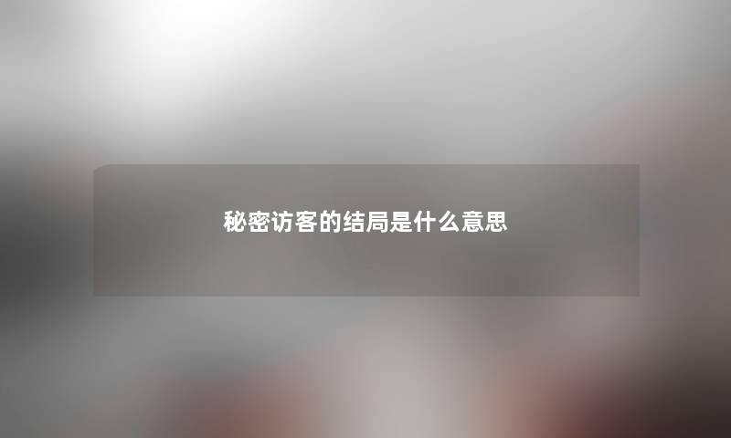 秘密访客的结局是什么意思